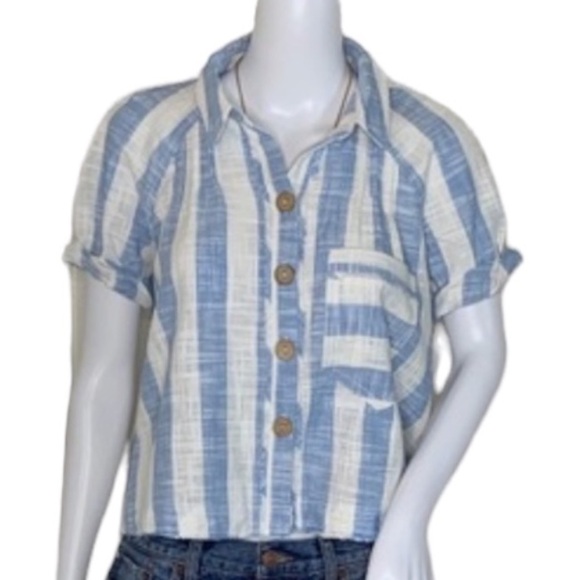 Free People Women’s Away At Sea Striped Top - Picture 1 of 11